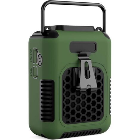 Ventilateur portable avec clip ceinture et lumière, ventilateur mains libres rechargeable 8000 mAh, autonomie de 30 heures, interface USB, 3 vitesses de ventilation, adapté aux travaux extérieurs, aux (1/4)