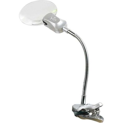 Loupe Pince Lampe LED Clipser Outil Réparation Flexible Métal pour Personnes âgées Lecture Broderie (1/4)
