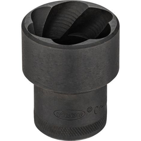 VIGOR Spiralnutenausdreher-Einsatz Satz, V2404N, 1/2 Zoll (12,5 mm) Vierkant, Außen Schraubenausdreher Profil, 6 – 19 mm (1/3)
