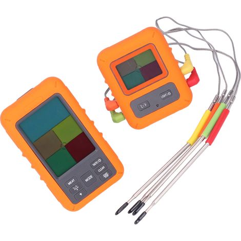 Thermomètre numérique sans fil couleur écran tactile multi-fonction pour viande, alimentation et eau, avec 4 sondes (modèle : TS-TP40-X) (1/5)
