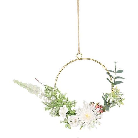 Guirlande de fleurs artificielles en fer, 2 pièces, colorée, à suspendre. (1/5)