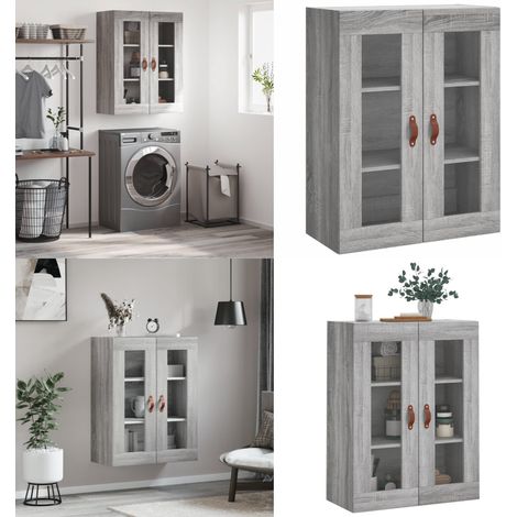 Armoire murale sonoma gris 69,5x34x90 cm - Armoire Murale - Meuble Rangement - Armoire Suspendu - Buffet - Étagère Murale - Home & Living (1/5)