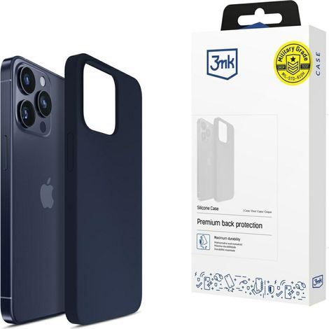 Coque en silicone 3mk bleu marine foncé pour Apple iPhone 16 Pro Max (1/5)