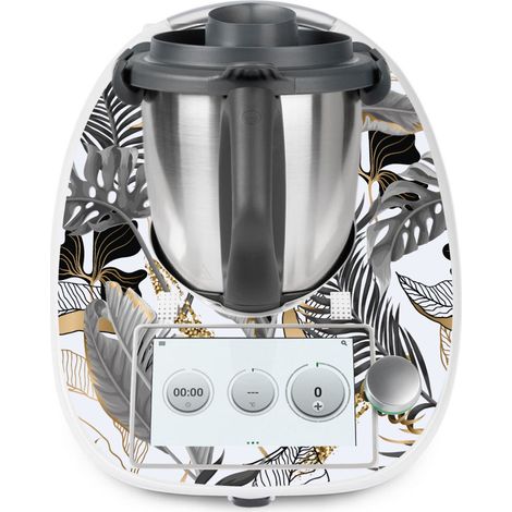 Stickers Thermomix TM6 - Feuilles Tropicales - Adhésif BRILLANT (1/2)