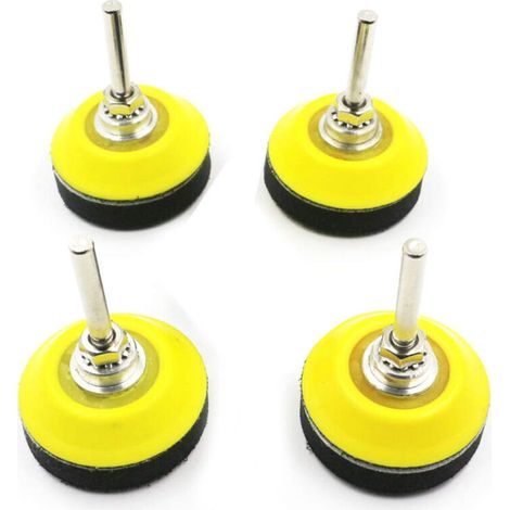 4 pads ponçage velcro - Tige 1/4 pouce - Couche mousse amortissante - Pour perceuse - Polissage doux