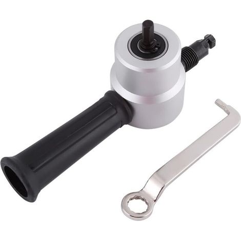 Kit de coupe de tôle, coupe de tôle à double tête Kit d'outils de coupe de grignoteuse à puissance électrique réglable à 360 degrés pour perceuse (1/5)