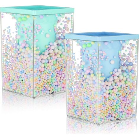 Lot de 2 porte-stylos, bulles colorées, acrylique haute densité, rangement bureau, fournitures scolaires (1/5)