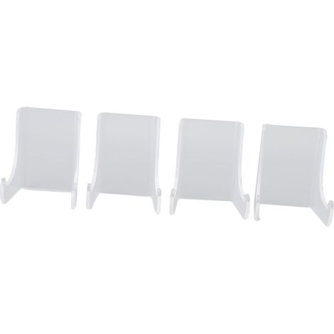 Lot de 4 présentoirs plexiglas cristal pour assiettes, cadres photo, livres, assiettes déco, plats, petits chevalets art table (1/5)
