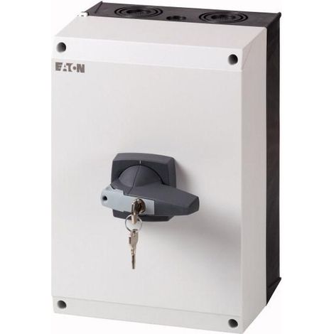 Inter. 3P monté sur coffret CI-K serrure cylindre poignée grise 000172859 EATON DMM-125/3/I5/C-G