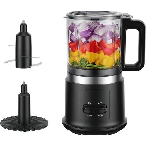 Hachoir électrique – 0,95 L – 400 W – 2 vitesses – 4 lames inox – Bol amovible – Multifonctionnel (1/5)