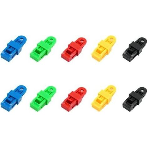 Jeu de 10 Pince pour bache,tendeur Elastique,Clips pour bache,Attache bache,tendeur bache,Pince bache,poignée de Verrouillage Robuste et réglable pour bâche et Toile d'ombrage(10pc) (1/5)