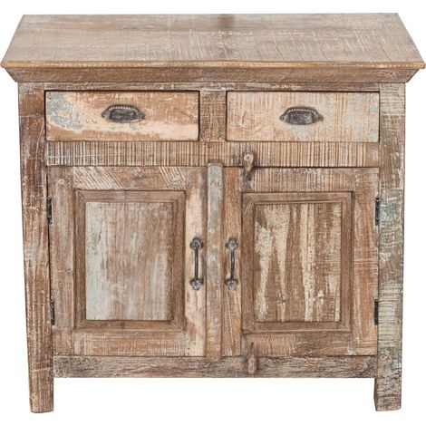 Mueble de TV de madera maciza reciclada con acabado envejecido (1/5)