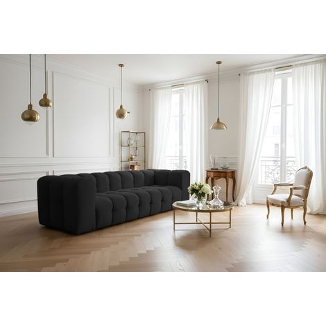 Sofa Designersofa SOLVIE 4-Sitzer in Stoff Tiffani Schwarz (1/4)