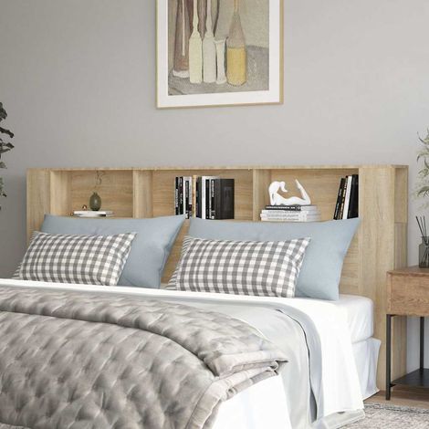 vidaXL Mueble cabecero color roble Sonoma 220x18,5x104,5 cm (1/5)
