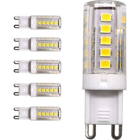 5 pièces G9 Base 33-SMD 2835 Ampoule LED, 3W, 3000K (blanc chaud) 250LM, équivalent à 25W remplacement de lampe halogène, AC 220V, angle de faisceau omnidirectionnel 360, non-dimmable