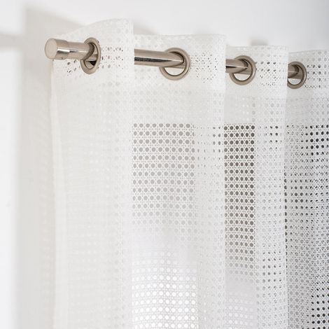 Voilage Filet Effet Cannage 140x240cm - 140x240cm - Blanc (1/4)