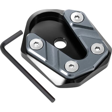 (GRIS) Plaque de support de béquille latérale, extension de béquille compatible avec les scooters Piaggio Vespa LX Primavera Sprint 125 et 150 Maxpower (1/4)