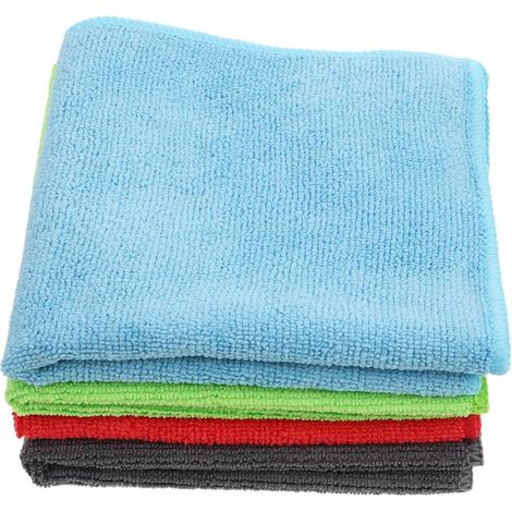Lot de 24 chiffons en microfibre réutilisables pour le nettoyage de la cuisine et de la voiture, absorbants et servant également de serviettes de séchage. (1/5)