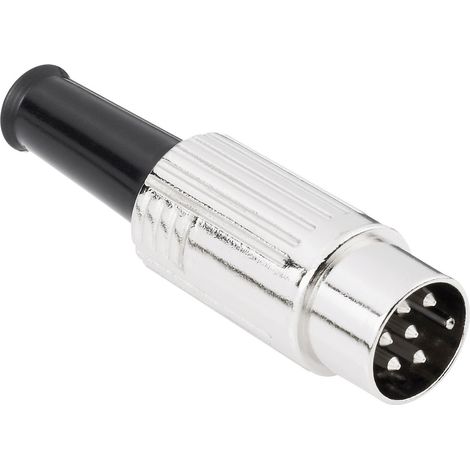 BKL Electronic 0208024 DIN-Rundsteckverbinder Stecker, gerade Polzahl: 6 Silber 1 St. (1/2)