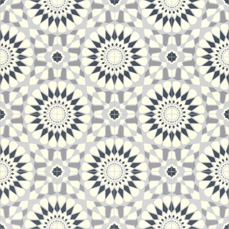 Sol Vinyle Carreaux de ciment mosaïque bleu - 3m x 4m (1/5)
