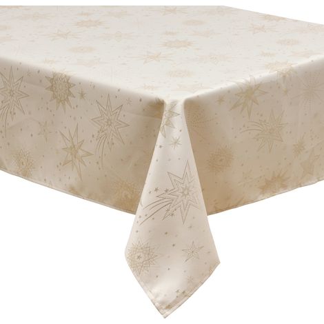 Nappe de Fêtes Jacquard nuance Doré 140 x 240 cm - Feeric Christmas (1/4)