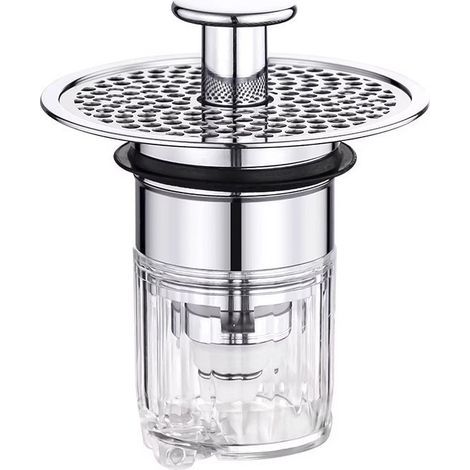 Sink stopper with filter plate, universal push-fit sink stopper, universal sink filter with anti-clogging filter (1/5)