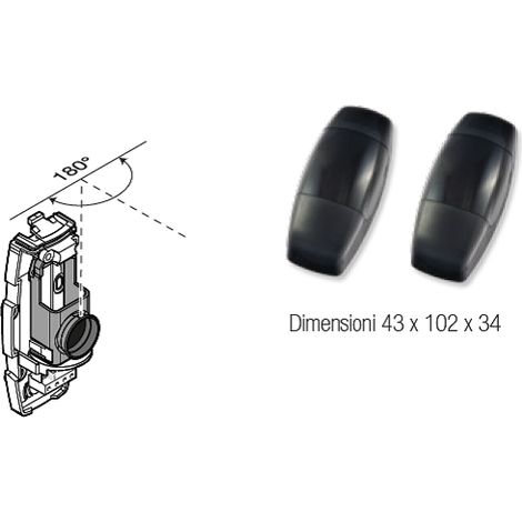 Coppia di fotocellule infrarosso da parete con rotazione fino a 180° IP44 CARDIN VEDO180 - VERSIONE NEUTRA (1/4)