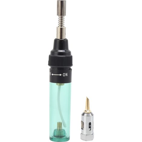 Fer à souder gaz rechargeable VA-100, stylo transparent vert, butane pur 8ml, outil portable à main pour soudure précise (1/5)