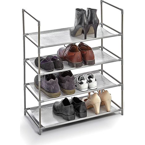 Schuhregal 4 Böden grau 58,5x28,5x70cm