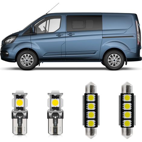 Kit d'éclairage intérieur à LED blanches de 11 pièces pour Transit 2012-2023 Custom Double Cab-in-Van DCiV Super Bright 6000K Plafonnier de porte coulissante et outil d'installation (1/5)