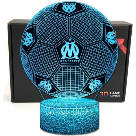 Lampe Led Football - Illusion Optique 3D - Lumière de Nuit avec 7 Couleurs - Alimentation USB - Pour Bureau ou Décoration Murale - 1 Pièce (1/4)