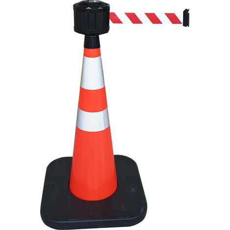 Cône de sécurité avec sangle RS PRO Rouge, blanc Haut. 1 m ( Prix pour 1 )