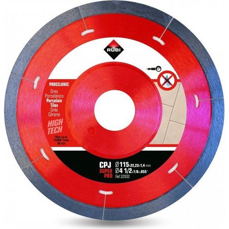 Disco Corte Porcelanico  Segmentado 115Mmx1,7Mm Diamante  Cpj-115 Rubi