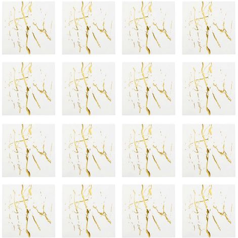 Lot de 20 serviettes de table décoratives à effet marbré, jetables, idéales pour les mariages, les baby showers et les fêtes (dorées).-33.00X33.00X0.20CM-Golden (1/4)