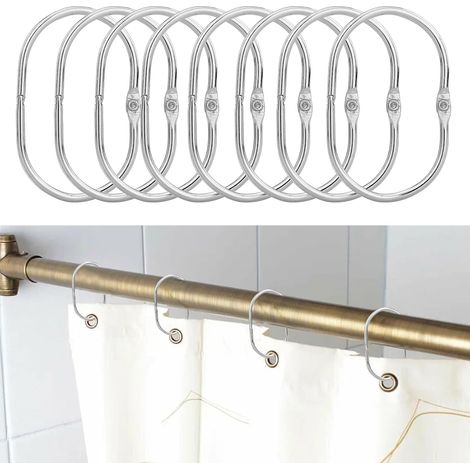 26 - Anneau De Rideau - Anneau De Douche - Acier Inoxydable - Résistant À L&39humidité Pour Salle De Bain Et Hôtel - Argenté - 3,5x0,03x0,03cm (1/5)