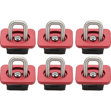 6Pcs Crochets d'Ancrage de Benne Camionnette, Anneaux Taureaux Acier Inoxydable 1000Lbs, Remplacement pour Chevy Silverado 2007-2021, Rouge (1/5)