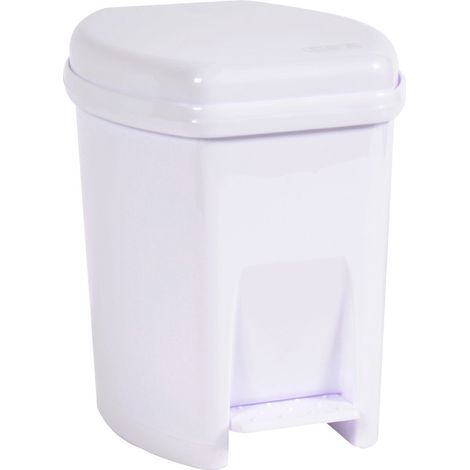 Cubo de basura de plástico de 6 L blanco