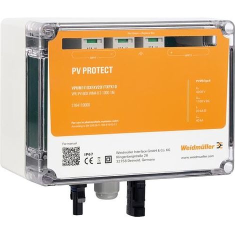 Boîtier de surtension pour Onduleur, 1MPP, 1E, type I+II, WM4C
