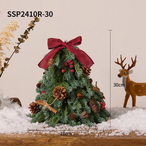 Albero di Natale Artificiale 30 cm in Polietilene Puro, Design Elegante Rosso per Tavoli di Ristoranti e Hotel (1/5)