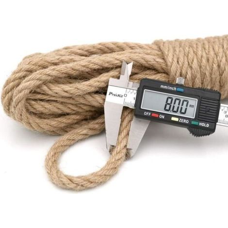 Corde en jute 8 mm - 10 mètres - Fibres végétales biodégradables - Pour travaux manuels et support de plantes - Emballage naturel (1/5)