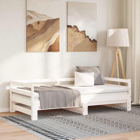 Sofá cama extraíble sin colchón blanco 80x200 cm (1/5)