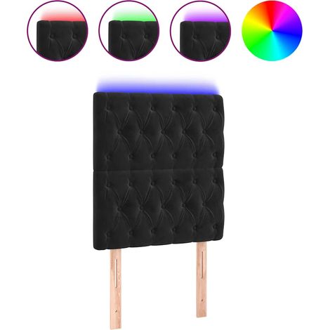 Maison Exclusive - Cabecero con luces LED terciopelo negro 80x7x1 (1/5)