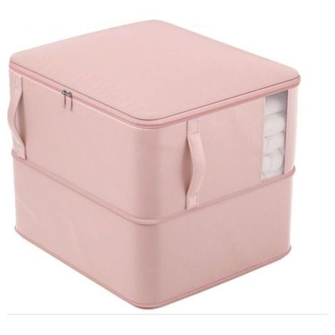 Ultrakompakter Organizer, tragbare Aufbewahrungstasche für Bettdecken, Decken und Bettwäsche mit Anti-Fusselrolle (Pink, XL (51 x 42 x 50)) (1/5)