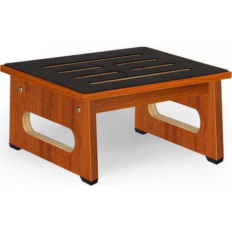 Un marchepied en Bois de 17CM pour Adultes et Personnes âgées avec revêtement en Caoutchouc antidérapant, pour l'intérieur et l'extérieur, Aide au Lever en Bois Portable pour Salle de Bain (1/5)