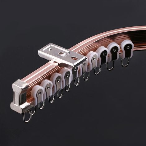 Rail de rideau en aluminium flexible et pliable, système de rail de rideau de montage au plafond/mur, rail de rideau simple/double, rails de rideaux silencieux. (1/5)