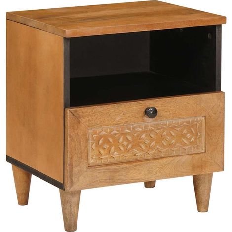 Comodino Armadio da Notte Mobiletto da notte Marrone Chiaro 40 x 33 x 46 cm (1/5)