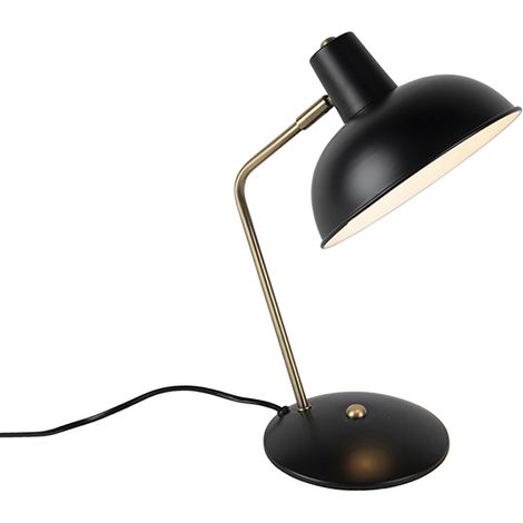 Retro Table Lamp Black with Bronze - Milou (1/4)