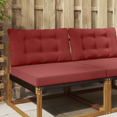 vidaXL  Outdoor Sofa Cushion  2 pcs Wine red Polyester