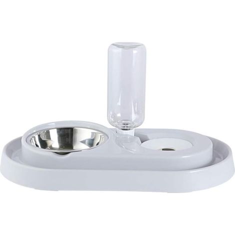 Double Distributeur d'eau pour Chat et Ensemble de Bols de Nourriture, Conception de Séparation Stable Anti Déversement avec Distributeur d'eau pour Chien (1/5)