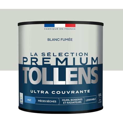 Tollens - Peinture intérieure couleurs - La Sélection Premium Mat - Ultra Couvrante - Blanc Fumée 0,5 L - 6m²